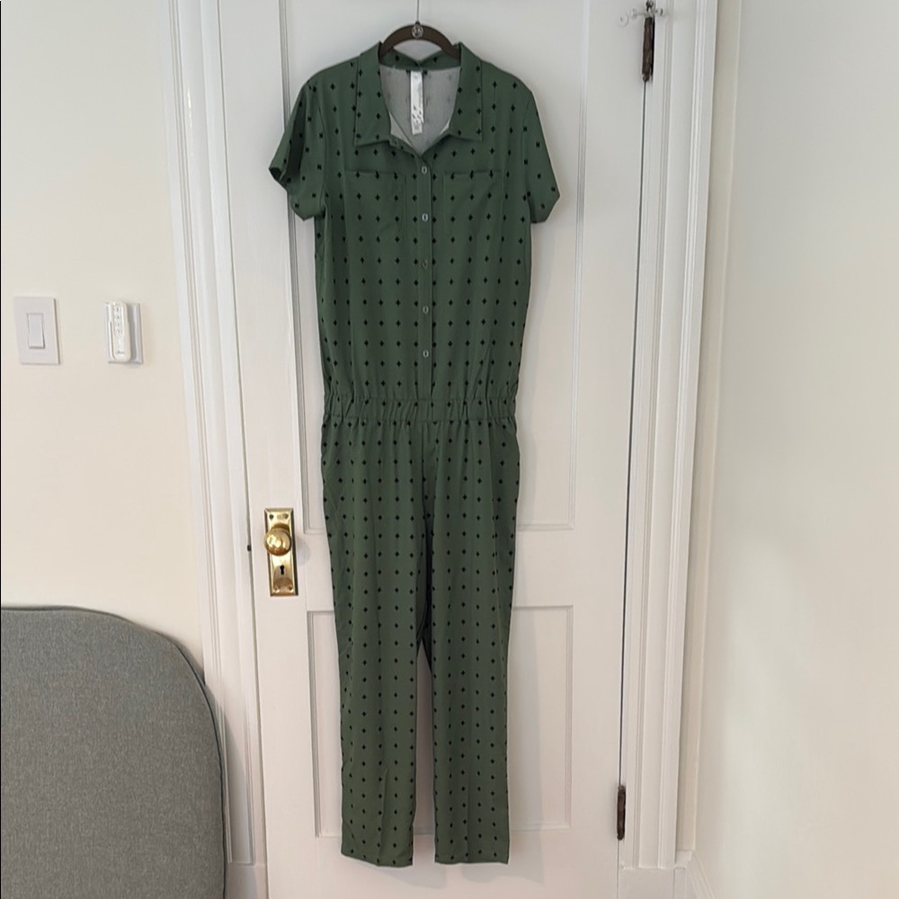 Oiselle Green Polka Dot Jumpsuit - Benjamina Button